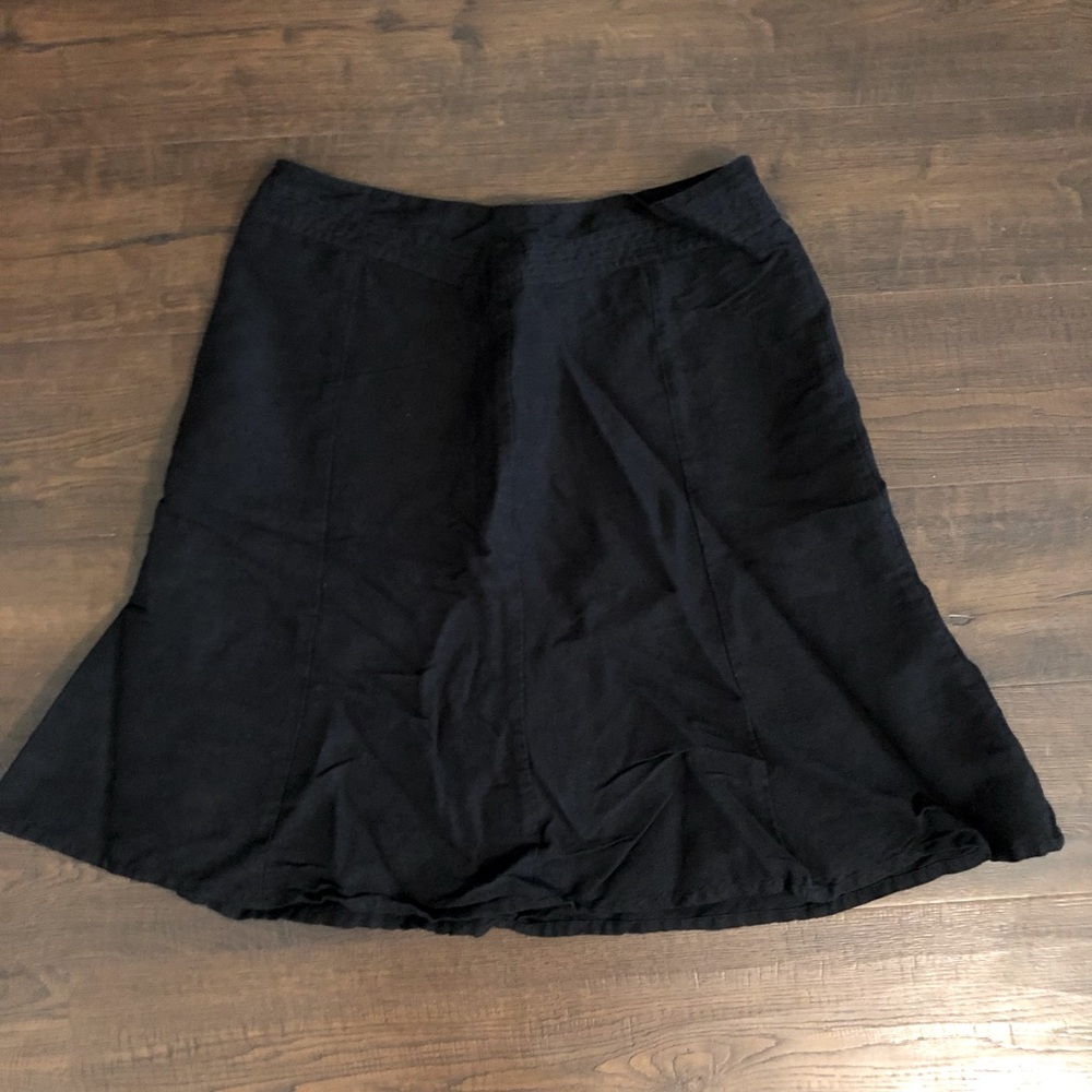 Jennifer Eden Elegant Black Women's Pleated A-Line Skirt Western Flare Zippered